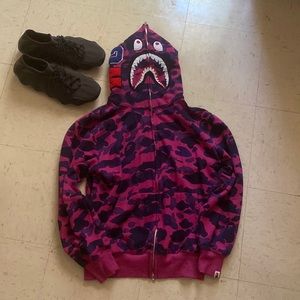 Purple Bathing ape hoodie worn twice size xl